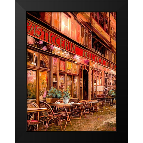 La Pasticceria DellOca Giuliva Black Modern Wood Framed Art Print by Borelli, Guido
