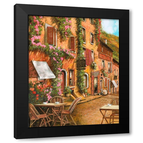 Il Bar Sulla Discesa Black Modern Wood Framed Art Print by Borelli, Guido