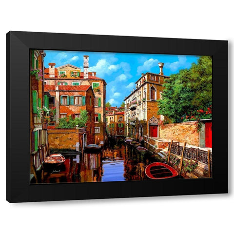 Luce A Venezia Black Modern Wood Framed Art Print with Double Matting by Borelli, Guido