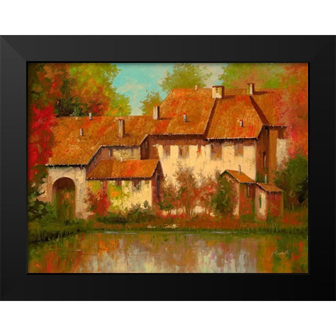 Borgo Rosso Black Modern Wood Framed Art Print by Borelli, Guido