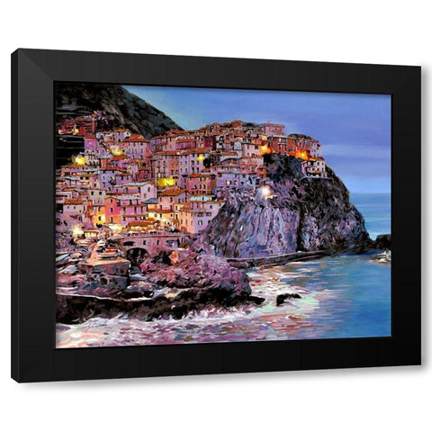 Crepuscolo a Manarola Black Modern Wood Framed Art Print by Borelli, Guido