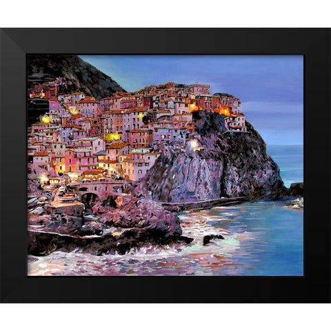 Crepuscolo a Manarola Black Modern Wood Framed Art Print by Borelli, Guido