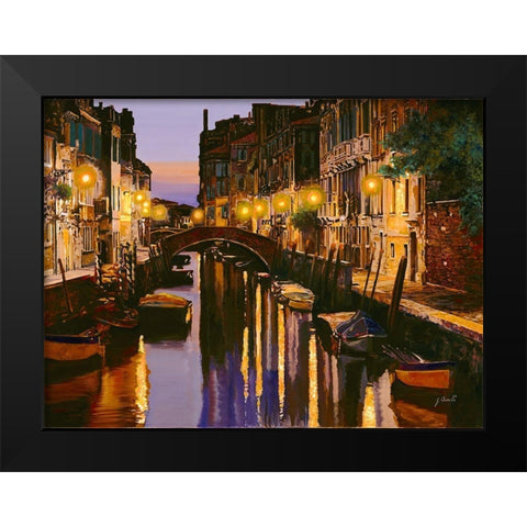Venezia al Crepuscolo Black Modern Wood Framed Art Print by Borelli, Guido