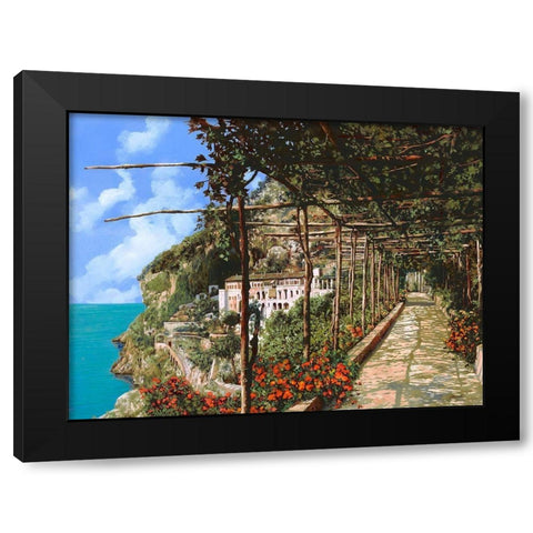 Lalbergio dei Cappucini ad Amalfi Black Modern Wood Framed Art Print with Double Matting by Borelli, Guido