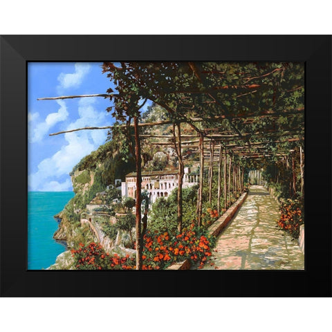 Lalbergio dei Cappucini ad Amalfi Black Modern Wood Framed Art Print by Borelli, Guido