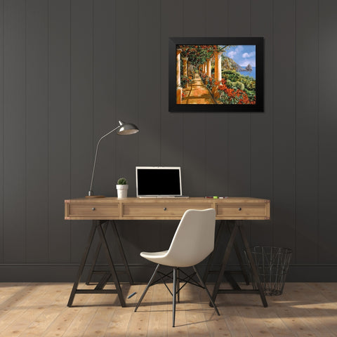 Le Colonne e I fiori Black Modern Wood Framed Art Print by Borelli, Guido