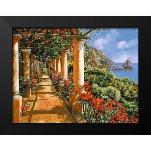 Le Colonne e I fiori Black Modern Wood Framed Art Print by Borelli, Guido