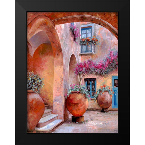 il Cortile DellArco Black Modern Wood Framed Art Print by Borelli, Guido