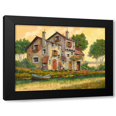 Giallogiallo Black Modern Wood Framed Art Print by Borelli, Guido