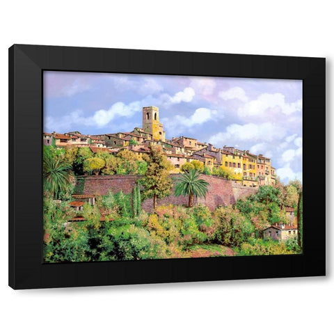 St. Paul de Vence Black Modern Wood Framed Art Print with Double Matting by Borelli, Guido