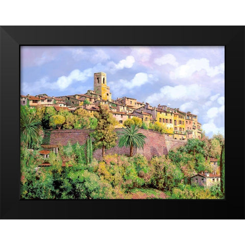 St. Paul de Vence Black Modern Wood Framed Art Print by Borelli, Guido