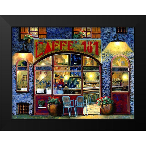 caffe 181 Black Modern Wood Framed Art Print by Borelli, Guido