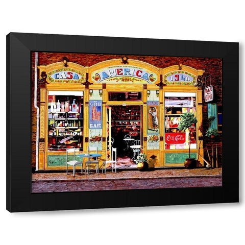 casa America Black Modern Wood Framed Art Print with Double Matting by Borelli, Guido