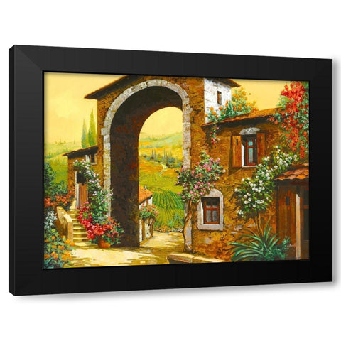 arco di paese Black Modern Wood Framed Art Print by Borelli, Guido