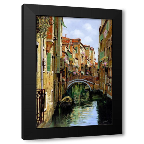 I ponti di venezia Black Modern Wood Framed Art Print with Double Matting by Borelli, Guido
