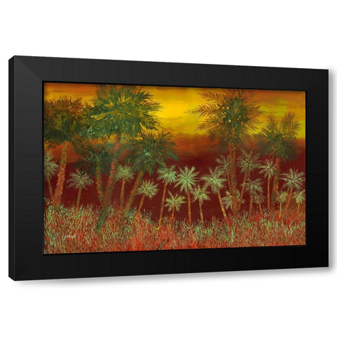 La Jungla Rossa Black Modern Wood Framed Art Print by Borelli, Guido