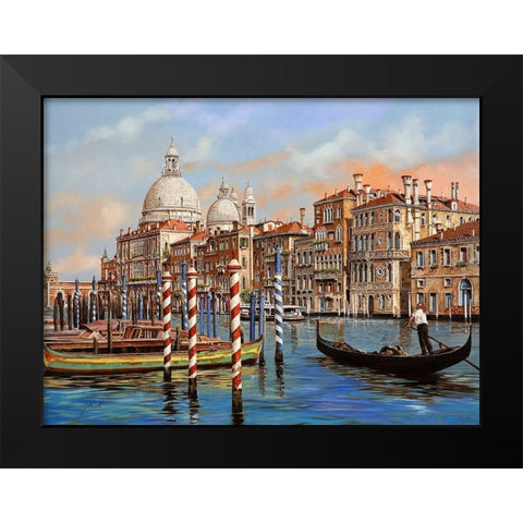 il Canal Grande Black Modern Wood Framed Art Print by Borelli, Guido