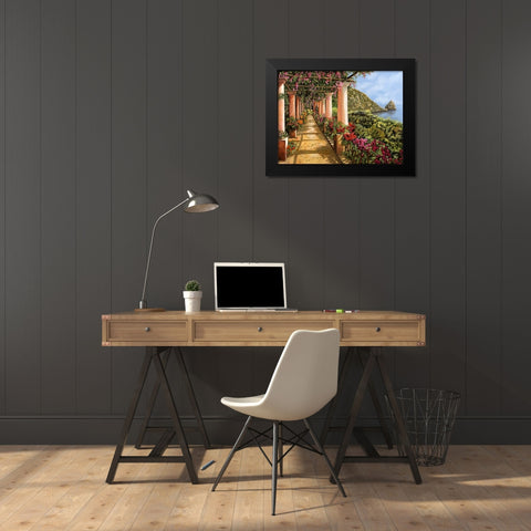 Tante Colonne sul golfo Black Modern Wood Framed Art Print by Borelli, Guido