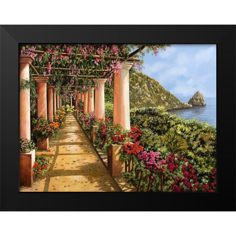 Tante Colonne sul golfo Black Modern Wood Framed Art Print by Borelli, Guido