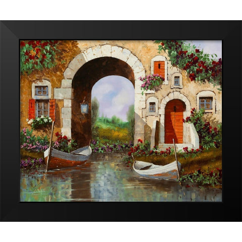 Le Barche Sotto l arco Black Modern Wood Framed Art Print by Borelli, Guido