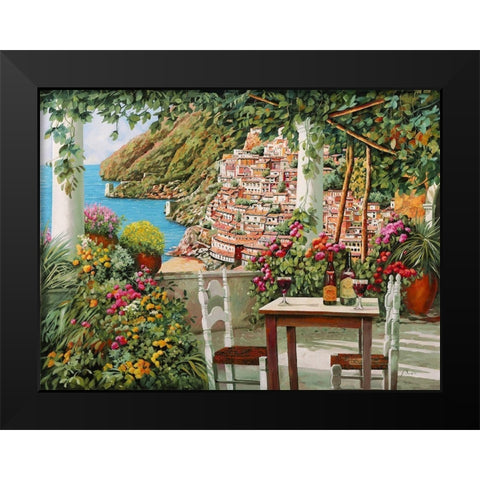 Positano dalla terrazza Black Modern Wood Framed Art Print by Borelli, Guido