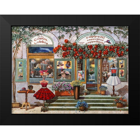 il Cappellaio Black Modern Wood Framed Art Print by Borelli, Guido