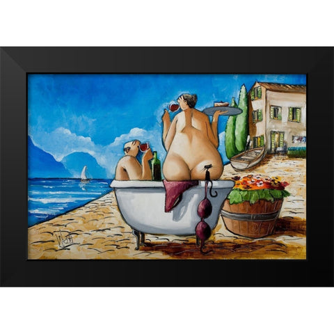 Tuscan Bath I Black Modern Wood Framed Art Print by West, Ronald