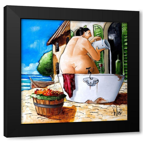 Tuscan Bath II Black Modern Wood Framed Art Print by West, Ronald