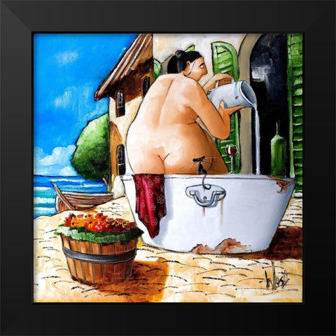 Tuscan Bath II Black Modern Wood Framed Art Print by West, Ronald