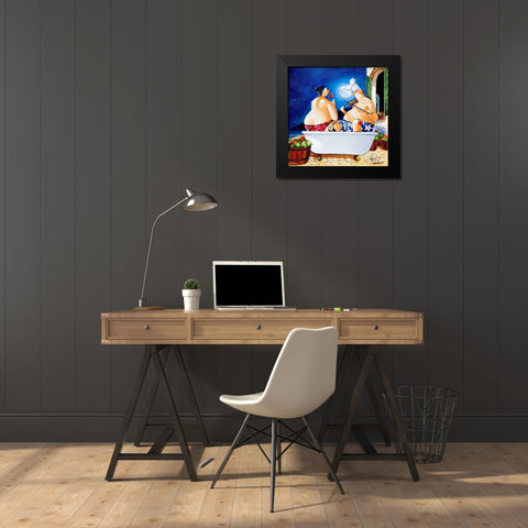 Moonlight Serenade Black Modern Wood Framed Art Print by West, Ronald