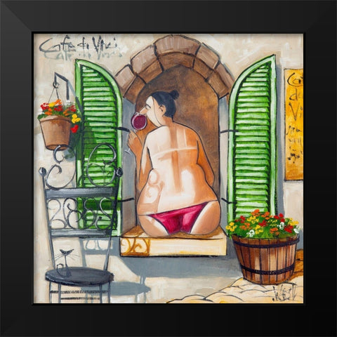 Lady in Window II Black Modern Wood Framed Art Print by West, Ronald