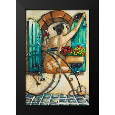 Lady in Window III Black Modern Wood Framed Art Print by West, Ronald