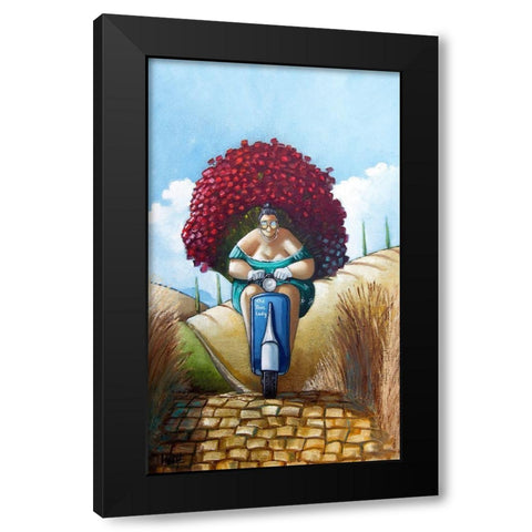 The Rose Lady Black Modern Wood Framed Art Print by West, Ronald