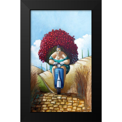 The Rose Lady Black Modern Wood Framed Art Print by West, Ronald