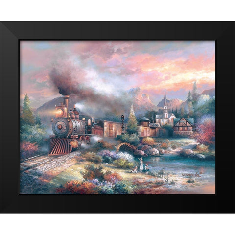 Maryland Mountain Express Black Modern Wood Framed Art Print by Lee, James