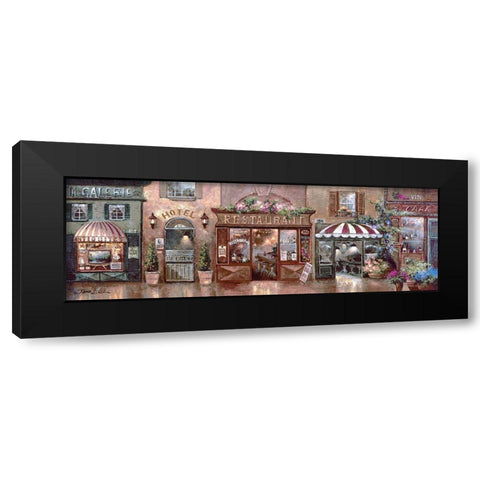 Cafe Walk Black Modern Wood Framed Art Print with Double Matting by Lee, James
