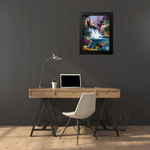 Sunrise Falls II Black Modern Wood Framed Art Print by Lee, James