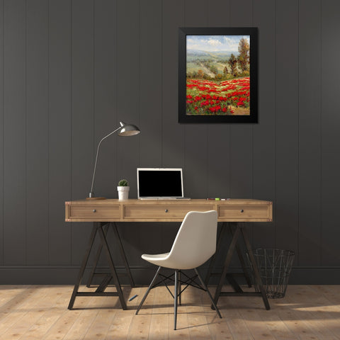 Poppy Vista II Black Modern Wood Framed Art Print by Hulsey