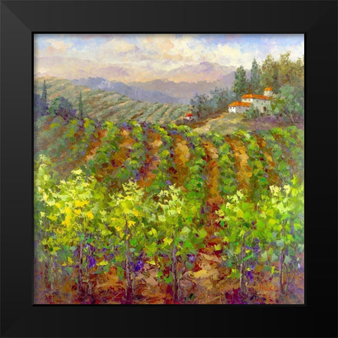 Vineyard Villa Black Modern Wood Framed Art Print by Hulsey