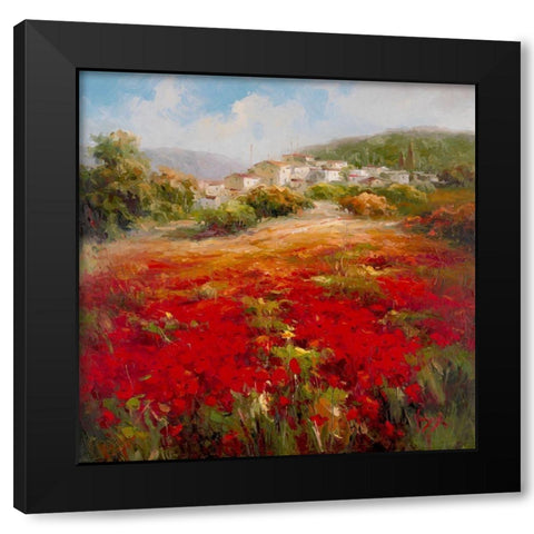 Papavero Villagio Black Modern Wood Framed Art Print with Double Matting by Hulsey