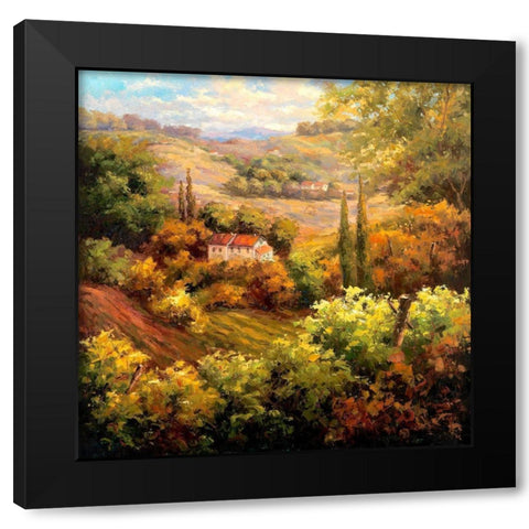 Mediterranean Valley Farm Black Modern Wood Framed Art Print by Hulsey