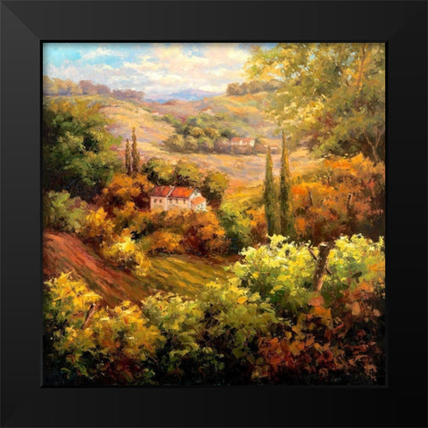Mediterranean Valley Farm Black Modern Wood Framed Art Print by Hulsey