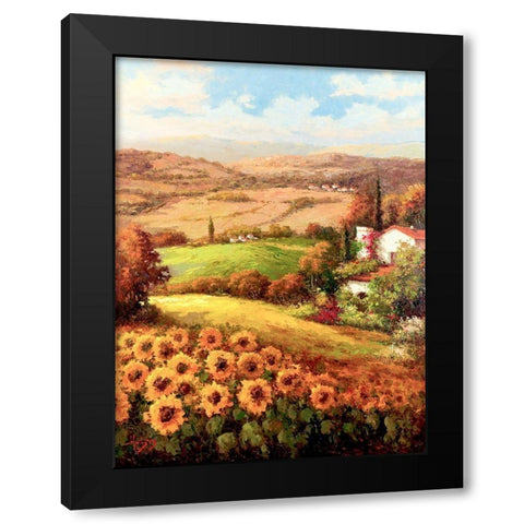 Italian Country Side Black Modern Wood Framed Art Print with Double Matting by Hulsey