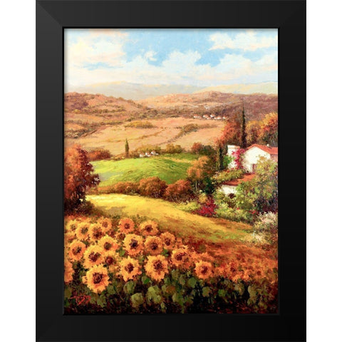 Italian Country Side Black Modern Wood Framed Art Print by Hulsey