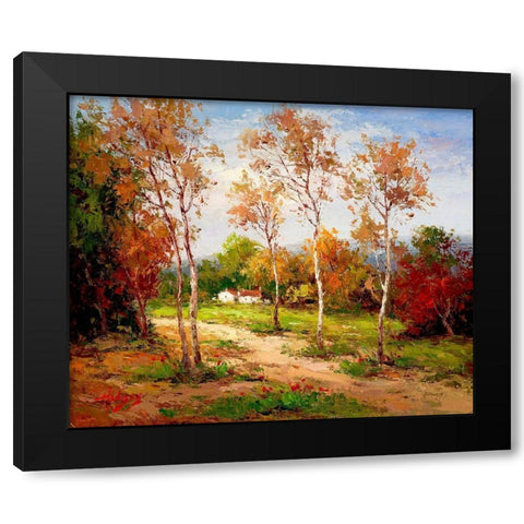 Autumn Colors II Black Modern Wood Framed Art Print with Double Matting by Hulsey