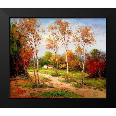 Autumn Colors II Black Modern Wood Framed Art Print by Hulsey