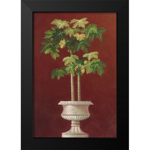 Potted Palm in Red I Black Modern Wood Framed Art Print by Welby