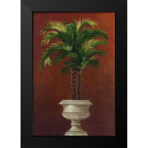 Potted Palm in Red IV Black Modern Wood Framed Art Print by Welby