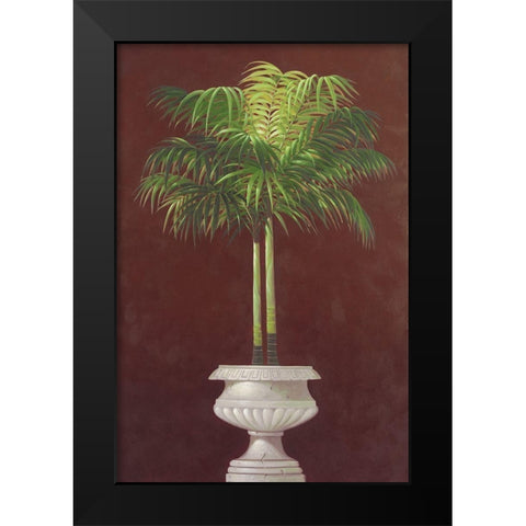 Potted Palm in Red II Black Modern Wood Framed Art Print by Welby