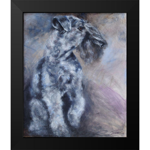 Kerry Blue Terry Black Modern Wood Framed Art Print by Campbell, Robert